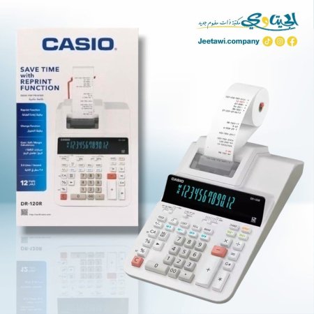 ماكنة حاسبة مع ورق كاسيو DR-120R-WE