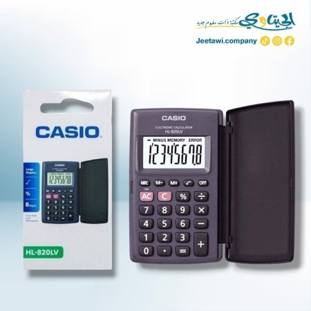 آلة حاسبة جيب كاسيو اصلي HL-820LV-BK-W